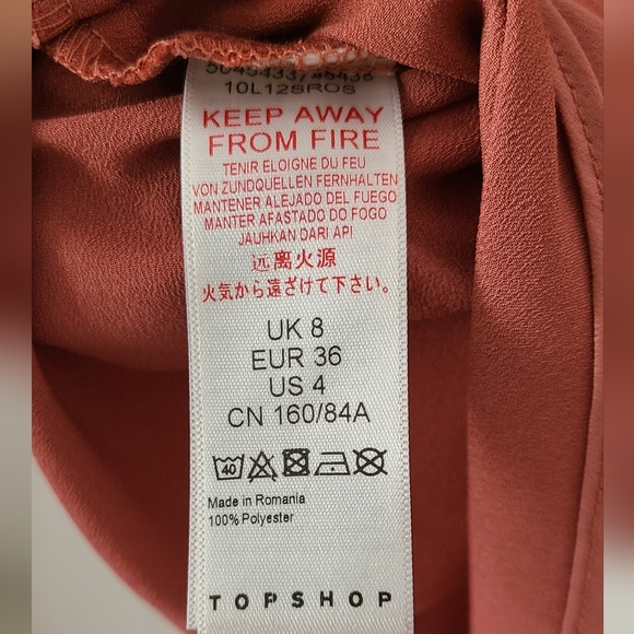 Topshop Cowl Neck Spaghetti Strap Satin Mini Dress - Picture 4 of 6